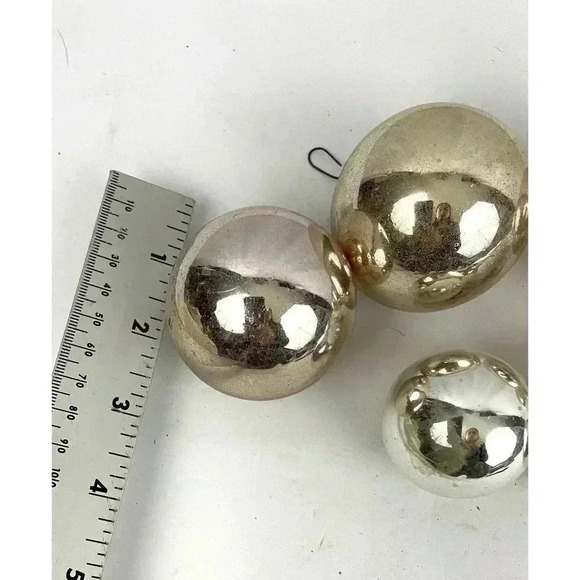 VTG Lot of 8 Mercury Glass Ornaments Holiday Christmas Gold Silver Shiny Brite - Picture 9 of 14